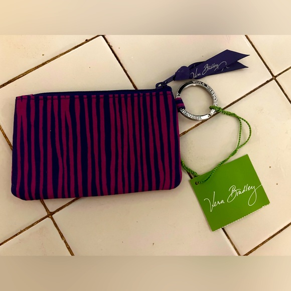 Vera Bradley Zip ID Case Impressionista Stripe - Picture 1 of 5
